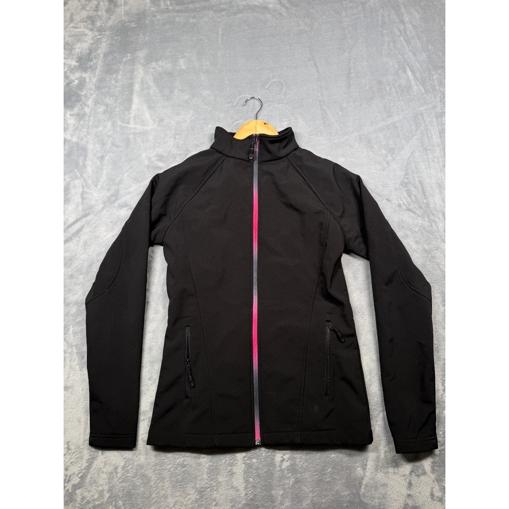 Ideology Softshell Jacket Womens XS Black Fleece Lined Athletic Running Full Zip